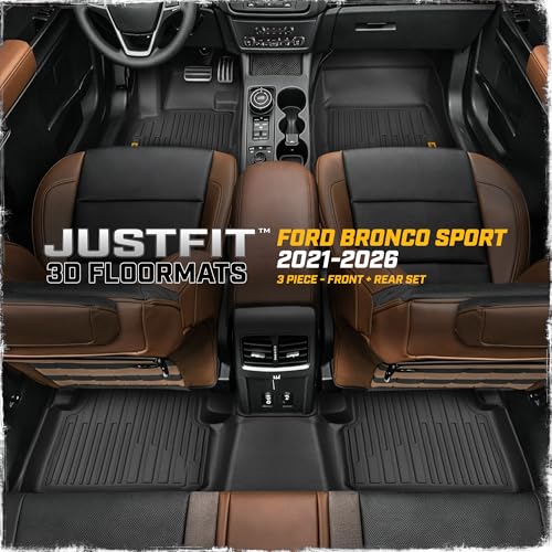 JustFit™ 3D All Weather Floor Mats for Ford Bronco Sport ONLY 2021