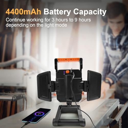 4000LM LED Work Light Rechargeable with Clamp