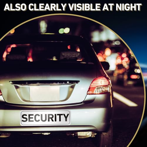 2 Pcs Security Officers Magnetic Signs Heavy Duty Reflective Security Sign Magnet Waterproof Magnetic Decals for Vehicles Cars Truck Rover Patrol 18 x 6 Inch White with Black Border (2 Count)