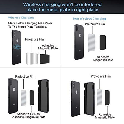 Long Arm Universal Magnetic Cradle Windshield Dashboard Cell Phone Mount Holder with 4 Metal Plates