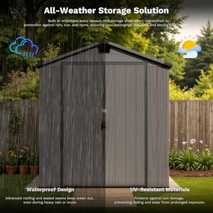 Outdoor Plastic Storage Shed 6x6 FT