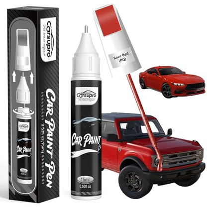 Race Red(PQ) for Ford Touch Up Paint Pen, 2 in 1 Car Scratch Remover with Pen Tip and Brush, Precise Color Match for Car Paint Scratch Repair, Quickly and Easily Fix Chips and Nicks