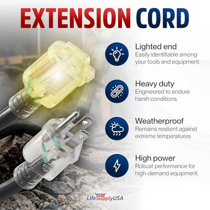 3ft Outdoor Indoor Extension Cord 12 (3 Foot)