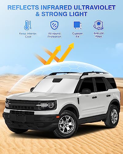 Windshield Sun Shade for Ford Bronco Sport 2021 (8 Count)