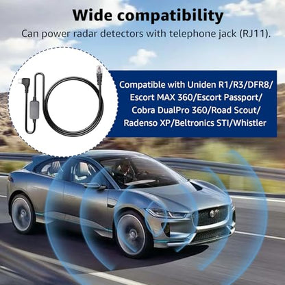 USB C to RJ11 Radar Detector Power Cord for Escort Uniden Cobra