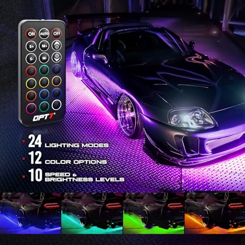 Aura RGB Aluminum Car Underglow Kit with Remote Control (4 Count)
