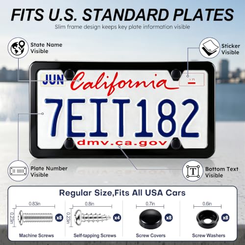 4 Holes Stainless Steel License Plate Frames