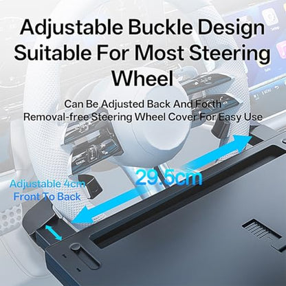 2 in 1 Large Steering Wheel Desk with Dual Slide