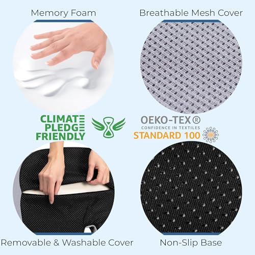 Seat Cushion Memory Foam Chair Cushion for Tailbone Pain Relief