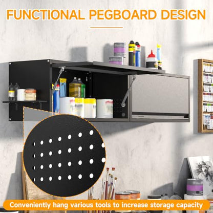 Metal Garage Wall Cabinet with Doors Side with Holes