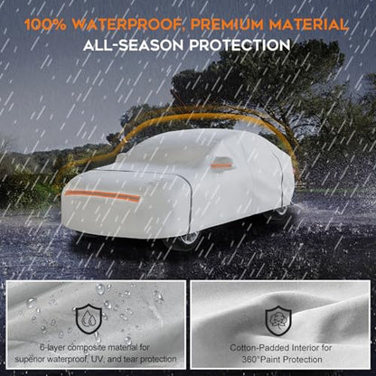 Heavy Duty Sedan Car Cover Waterproof All Weather for Automobiles