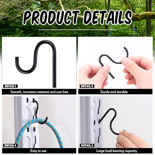 10 Pcs 2'' Long Shed Hooks Shed Accessories Without Drilling Hole for Hanging Heavy Duty Individual Utility Hooks Universal Wall Mounted J Utility Hangers for Tools Shovels Rakes (10 Count)