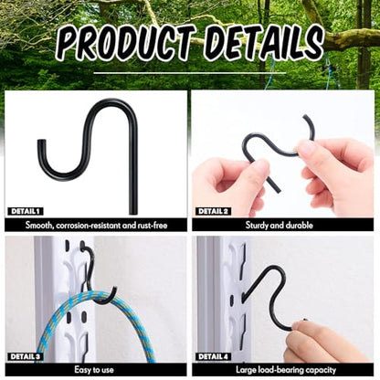 10 Pcs 2'' Long Shed Hooks Shed Accessories Without Drilling Hole for Hanging Heavy Duty Individual Utility Hooks Universal Wall Mounted J Utility Hangers for Tools Shovels Rakes (10 Count)