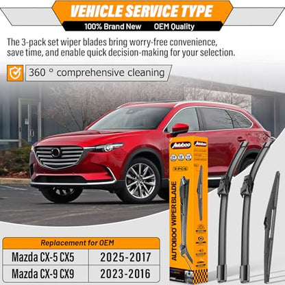 Windshield Wiper Blade Replacement for Mazda CX5 CX9 2017