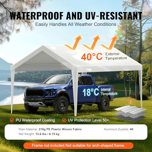 Carport Replacement Canopy Cover 10 x 20 ft