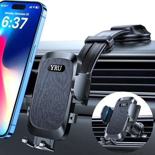 2026 Ultimate Car Phone Holder Mount [Bendable & Adjustable Aluminum Arm] Cell Phone Holder for Car Dashboard Windshield Phone Stand for iPhone 17 16 15 14 Pro Max Samsung Pickup Truck