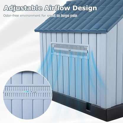 Durable Waterproof Plastic Dog House for Small to Medium Sized Dogs