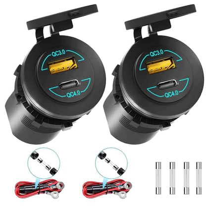 2 Pack 12V USB Outlet (2 Count)