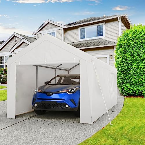 10x20ft Heavy Duty Carport with Removable Sidewalls
