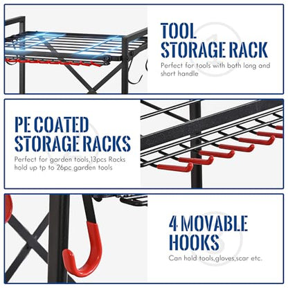 Rolling Garden Tool Organizer for Garage and Yard Tools