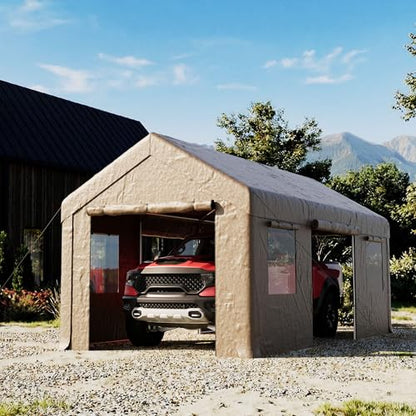 10'×20' Storage Shelter Outdoor Gable Roof Carport
