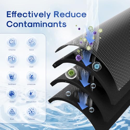1 Micron 10" x 2.5" Whole House Upgraded Coconut Shell Activated Water Filter Lead Remove Filter Cartridge Replacement for WFPFC8002 (4 Count)