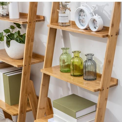 Bamboo Ladder Shelf Bookcase
