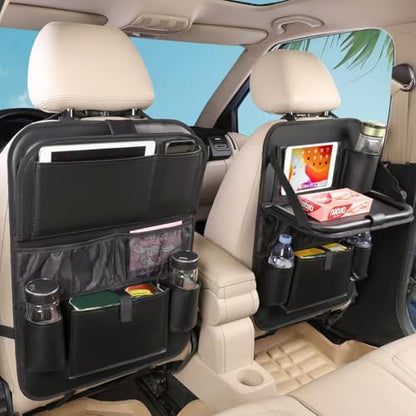 2PACK Leather Car Backseat Organizer with Tablet Holder (2 1)