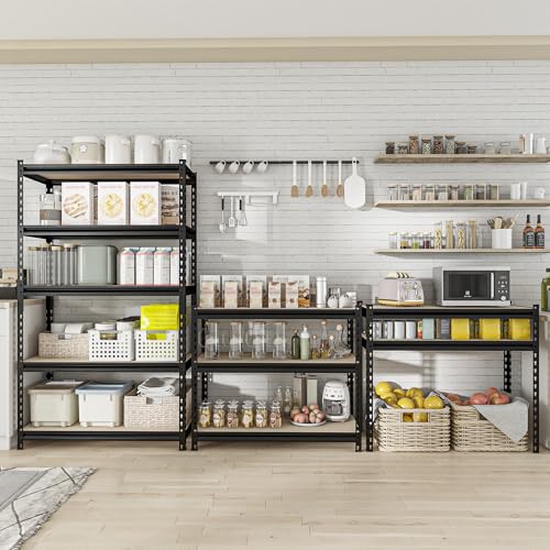 Storage Shelves Garage Shelving Heavy Duty 5 Tier Metal Shelving Units for Storage Adjustable Utility Shelf Rack for Kitchen Warehouse Basement 28" W x 11.8" D x 59.8" H