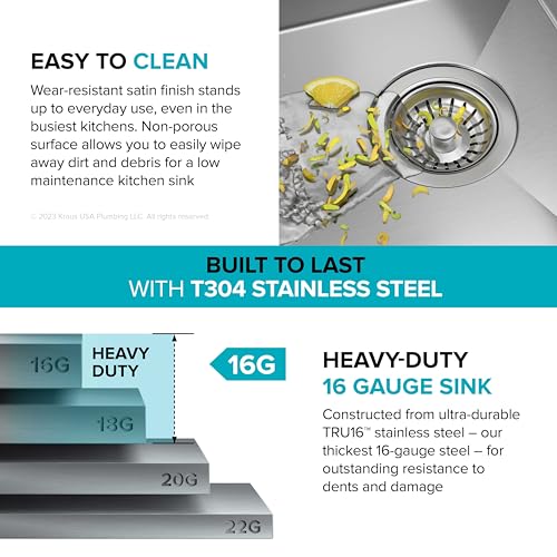 Stainless Steel 30 in Undermount Kitchen Sink KWU110