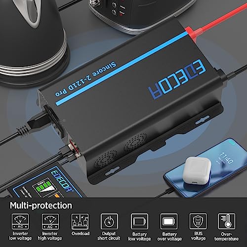 Pure Sine Wave Inverter 1200W 12V DC to 110V AC