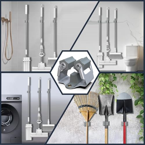 12 Pack Mop and Broom Holder Big Size Hanging 1 KG Extra (12 Count)