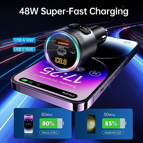 Bluetooth 5.4 FM Transmitter for Car