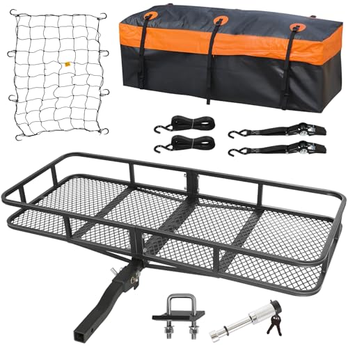 Folding Hitch Mount Cargo Carrier Basket 60" x 20" x 6" with Waterproof Bag