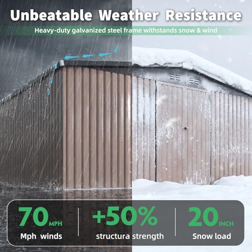 12' x 14' Large Metal Outdoor Storage Shed