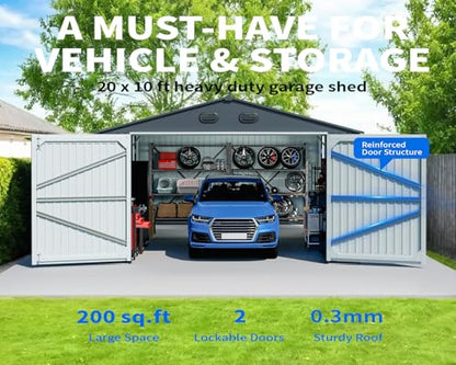 10x20 FT Outdoor Storage Shed