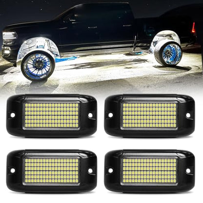 108 High Power LEDs per Pod 4Pods Pure White Rock Lights Ultra