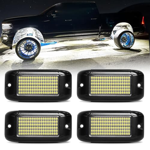 108 High Power LEDs per Pod 4Pods Pure White Rock Lights Ultra