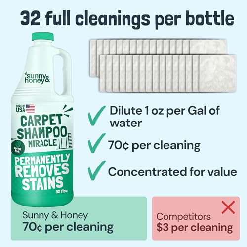 Carpet Cleaner Shampoo Solution for Machines (32 Fl Oz)