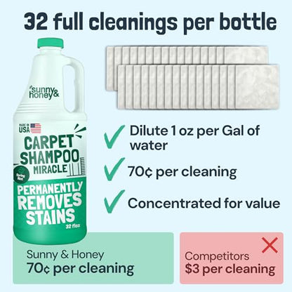 Carpet Cleaner Shampoo Solution for Machines (32 Fl Oz)