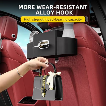 Back Seat Car Organizer with One Towel Leather Wood Materials