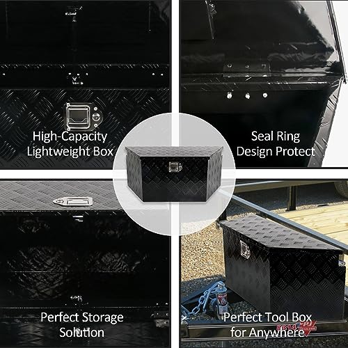 34 Inch Aluminum Trailer Tongue Tool Box 5 Bar Tread Wide Utility