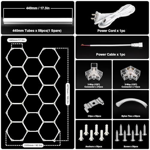 Hexagon Garage Lights (57 Count)