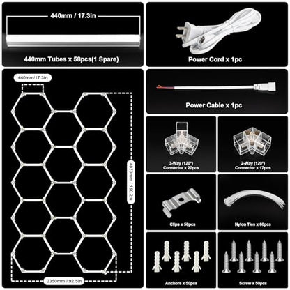 Hexagon Garage Lights (57 Count)
