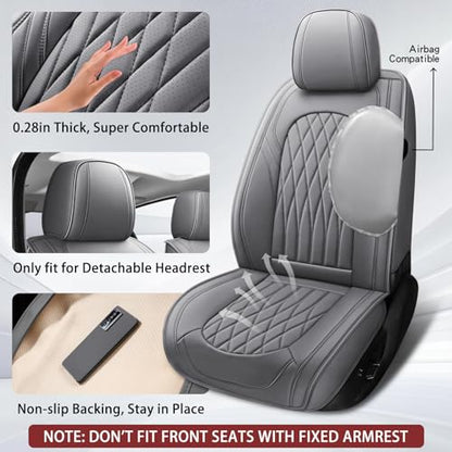Nappa Faux Leather Car Seat Covers Full Set (2 Count)