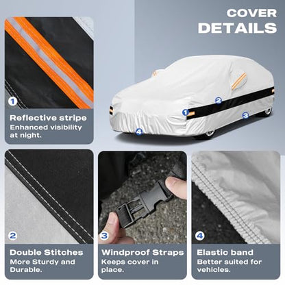 10 Layers Car Cover with Charger Port Custom Fit for Tesla Model Y