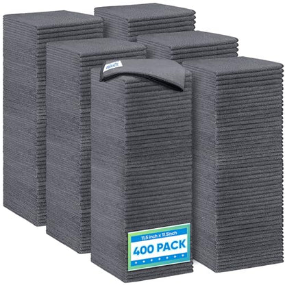 Grey Microfiber Cleaning Cloth 400 Pack (400 Count)