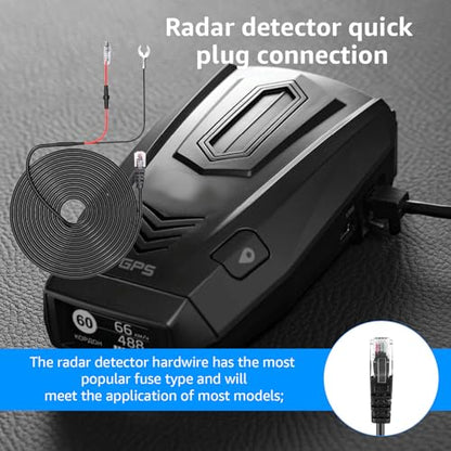 Radar Detector Hardwire Kit with RJ11 Plug for Uniden R1 R3 R4 Escort etc