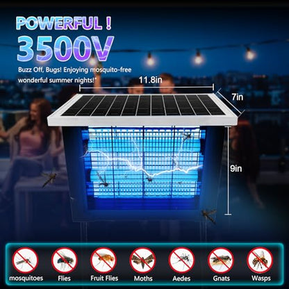 Powerful Solar Bug Zapper for 2000 sq.ft with 13FT Extension Cord
