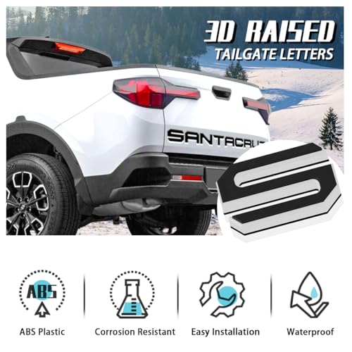 Tailgate Insert Letters Compatible for 2022 2023 2024 2025 Santa Cruz 4D Raised Tailgate Decal Letters